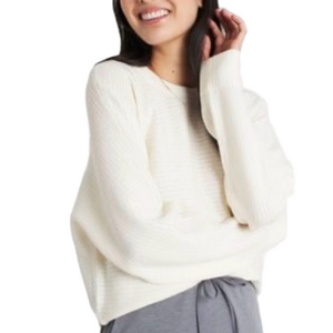 KIT and ACE Merino Women's Cream Crewneck textured Sweater Size XS